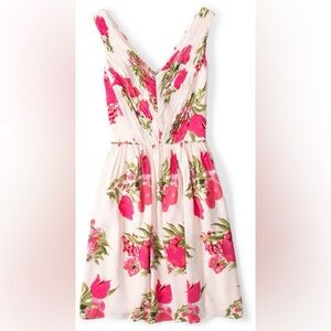 Boden Swishy Dress in Pink Hibiscus Print
